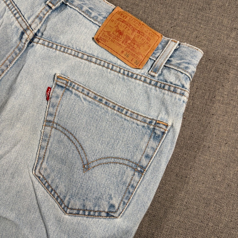 Vintage 2000s Levi's 505 Regular Fit Jeans Mens 36x32 Light Wash Straight Leg